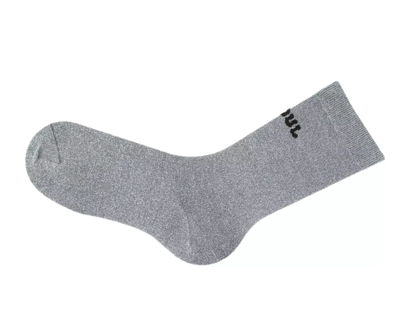 Fluevog Shoes Kermit Vog Socks | Solid-Coloured Lurex Sock Silver/Black Best Sale