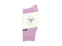 Fluevog Shoes Kermit Vog Socks | Solid-Coloured Lurex Sock Pink/Black Best