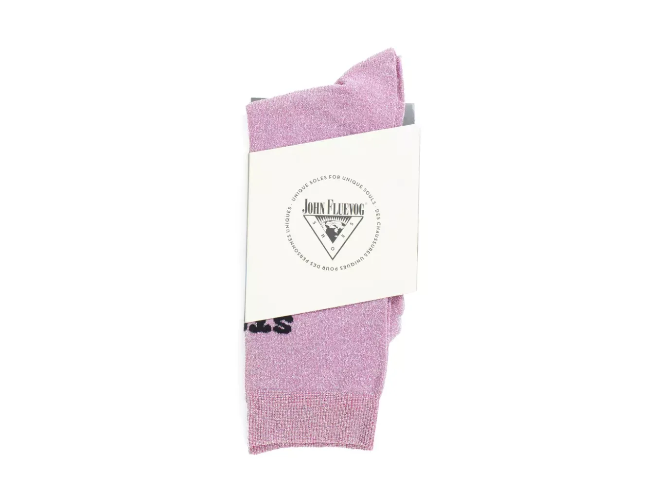 Fluevog Shoes Kermit Vog Socks | Solid-Coloured Lurex Sock Pink/Black Best