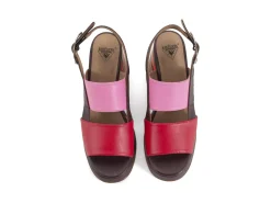 Fluevog Shoes Kerry | Slingback Platform Sandal Burgundy/Pink Clearance