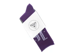 Fluevog Shoes Large Monogram Vog Socks | Jf Monogram Sock Purple Hot