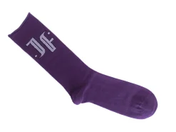 Fluevog Shoes Large Monogram Vog Socks | Jf Monogram Sock Purple Hot