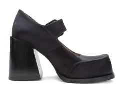 Fluevog Shoes Laurie | Platform Mary Jane Black Satin New