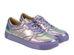 Fluevog Shoes Leeside | Lace-Up Sneaker Blue Metallic Shop