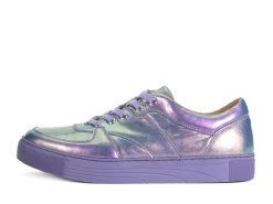 Fluevog Shoes Leeside | Lace-Up Sneaker Blue Metallic Shop