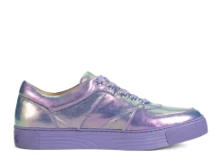 Fluevog Shoes Leeside | Lace-Up Sneaker Blue Metallic Shop