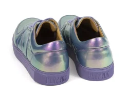 Fluevog Shoes Leeside | Lace-Up Sneaker Blue Metallic Shop