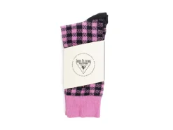 Fluevog Shoes Leroy Vog Socks | Gingham Sock Pink/Black Store
