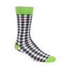 Fluevog Shoes Leroy Vog Socks | Gingham Sock Off White/Green/Black Sale