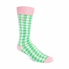 Fluevog Shoes Leroy Vog Socks | Gingham Sock White/Green Fashion