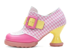 Fluevog Shoes Lolly | Contrast Buckle Shoe Pink/Yellow Online