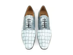 Fluevog Shoes Luciano | Sleek Derby Shoe Blue Croc Online