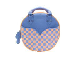 Fluevog Shoes Lucy | Round Leather Bag Blue/Orange Shop