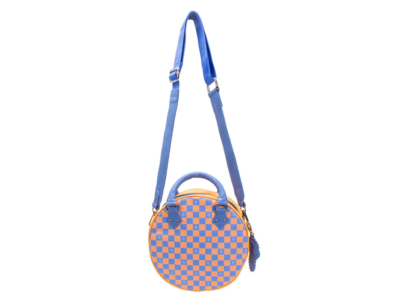 Fluevog Shoes Lucy | Round Leather Bag Blue/Orange Shop