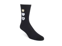 Fluevog Shoes Luna Vog Socks | Sock With Hearts Black Sale