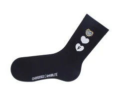 Fluevog Shoes Luna Vog Socks | Sock With Hearts Black Sale