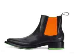 Fluevog Shoes Lyngenfjord | Pointed Toe Chelsea Boot Black/Neon Shop