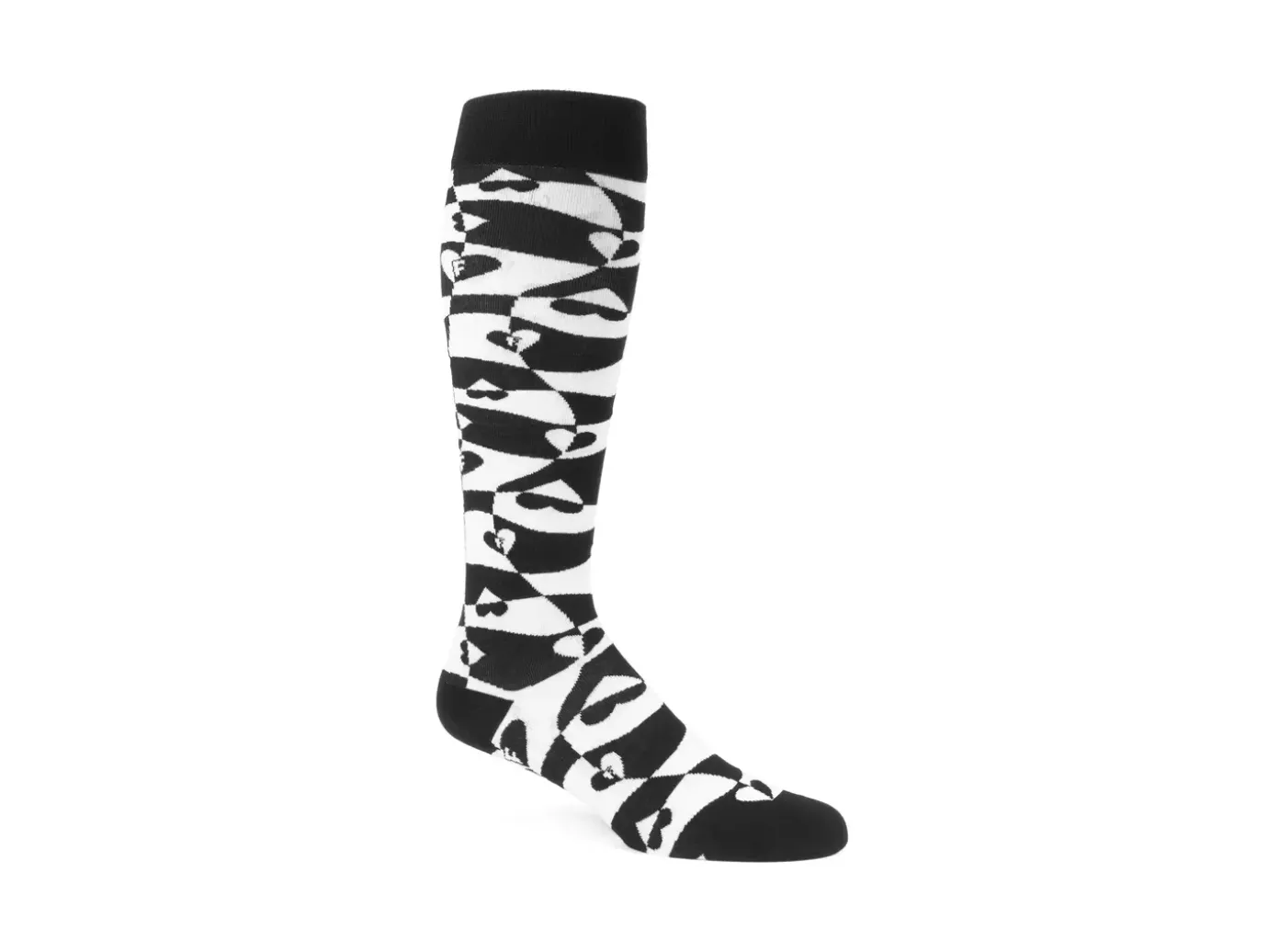 Fluevog Shoes Mabel Vog Socks | Warped Hearts Sock White/Black Sale