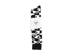 Fluevog Shoes Mabel Vog Socks | Warped Hearts Sock White/Black Sale