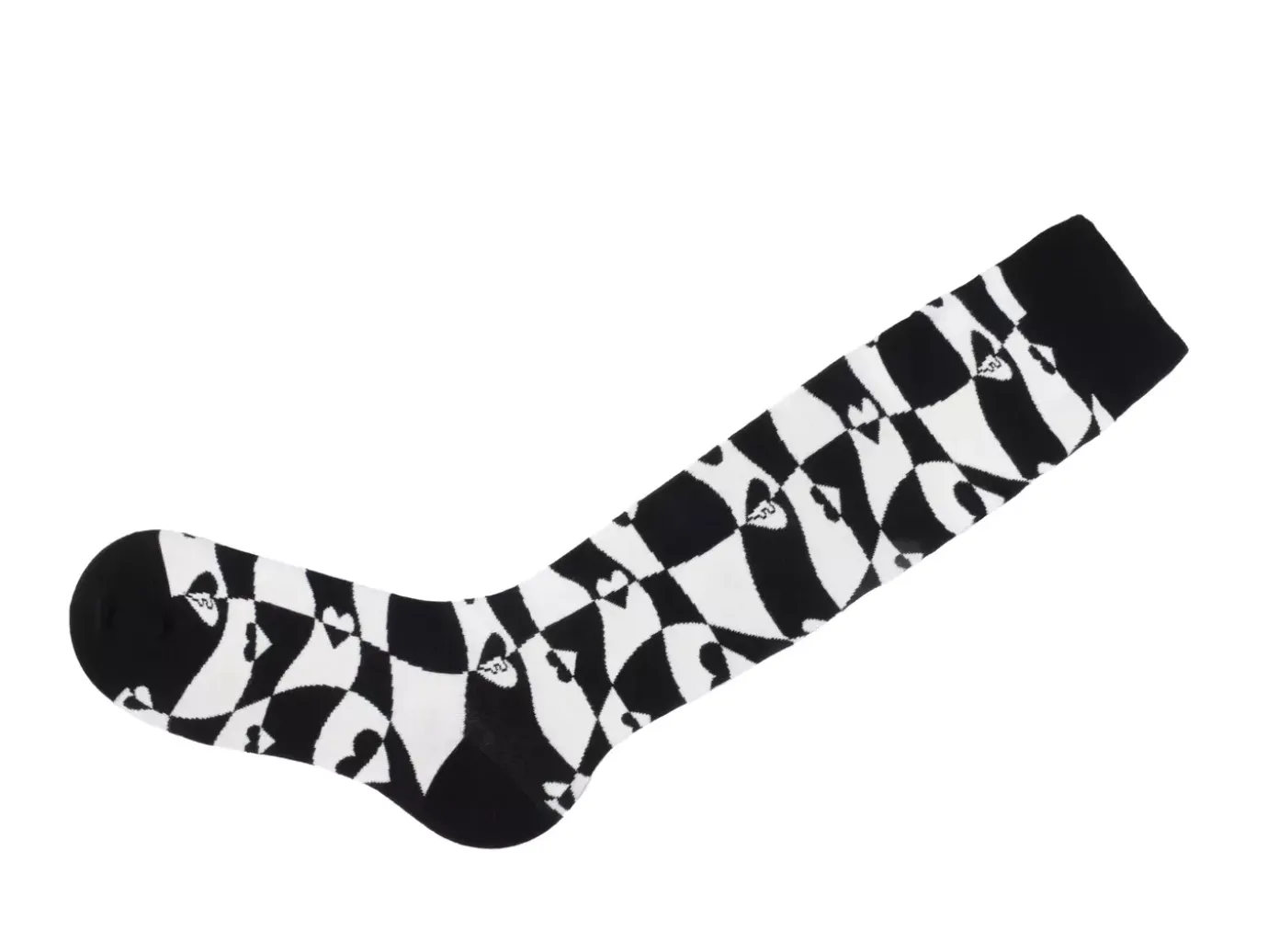 Fluevog Shoes Mabel Vog Socks | Warped Hearts Sock White/Black Sale