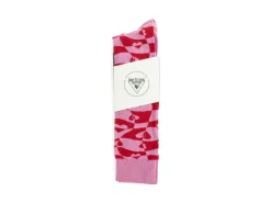 Fluevog Shoes Mabel Vog Socks | Warped Hearts Sock Pink/Red Clearance