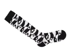 Fluevog Shoes Mabel Vog Socks | Warped Hearts Sock White/Black Store