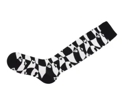 Fluevog Shoes Mabel Vog Socks | Warped Hearts Sock White/Black Store