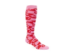 Fluevog Shoes Mabel Vog Socks | Warped Hearts Sock Pink/Red Hot