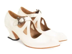 Fluevog Shoes Maddalena | Elegant Heel With Strap Off-White Cheap