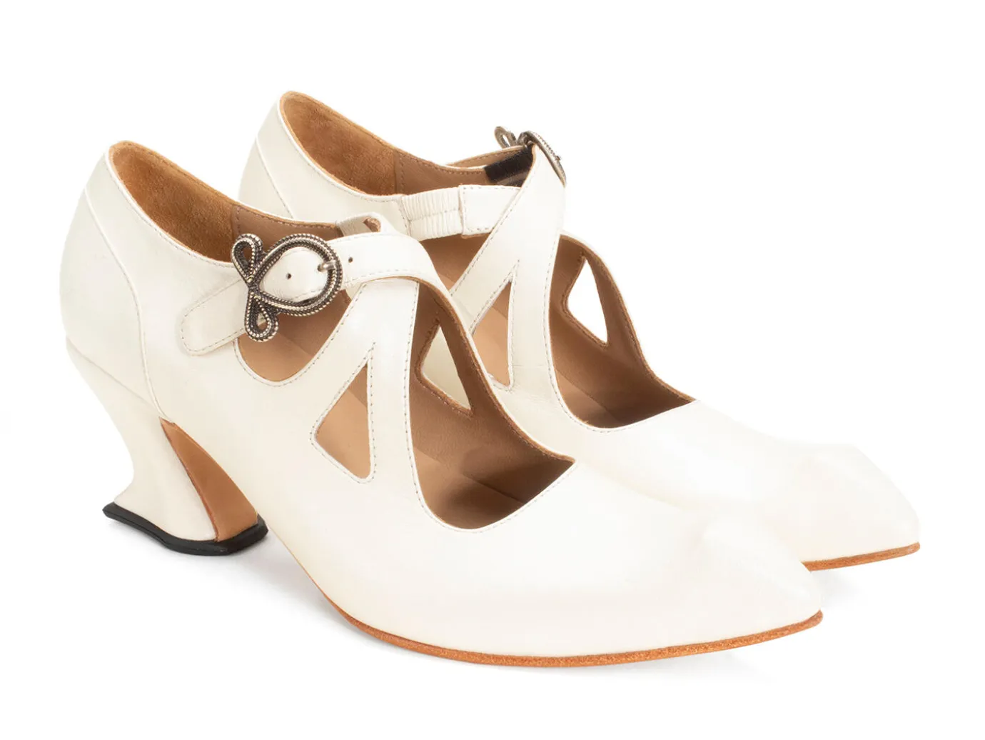 Fluevog Shoes Maddalena | Elegant Heel With Strap Off-White Cheap