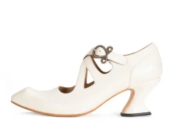 Fluevog Shoes Maddalena | Elegant Heel With Strap Off-White Cheap