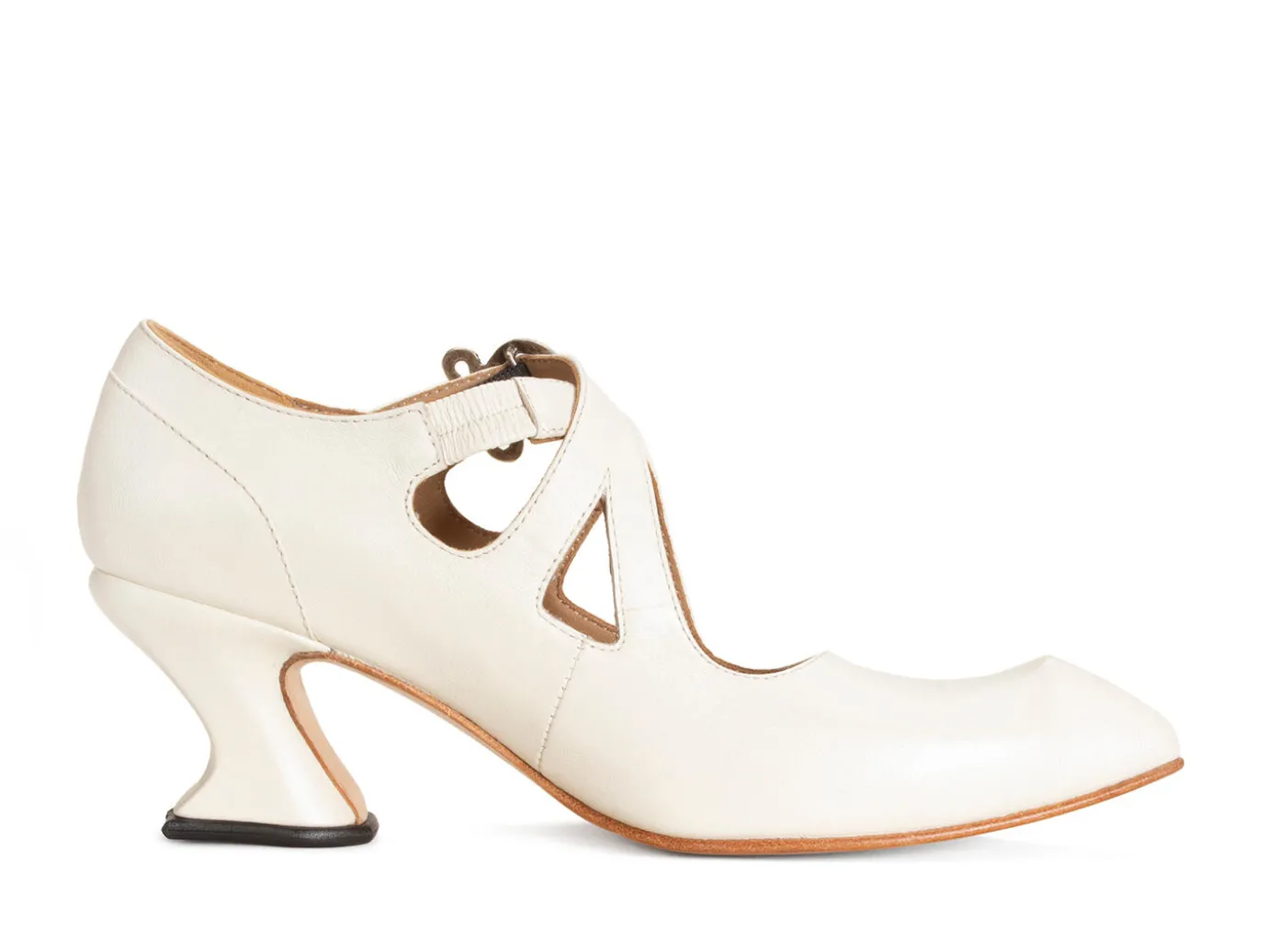 Fluevog Shoes Maddalena | Elegant Heel With Strap Off-White Cheap
