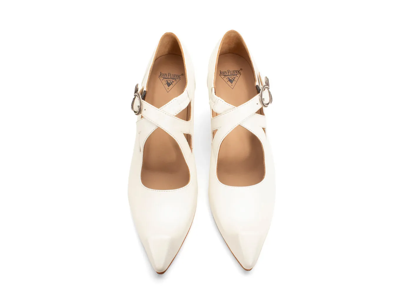 Fluevog Shoes Maddalena | Elegant Heel With Strap Off-White Cheap