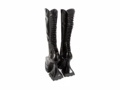 Fluevog Shoes Magnolia | Zip-Up Platform Tall Boot Black Cheap