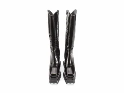 Fluevog Shoes Magnolia | Zip-Up Platform Tall Boot Black Cheap