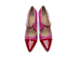 Fluevog Shoes Malala | Mary Jane Heel Pink/Red Online