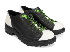 Fluevog Shoes Mardi | Leather Hiker Shoe Black/White Online