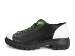 Fluevog Shoes Mardi | Leather Hiker Shoe Black/White Online