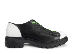 Fluevog Shoes Mardi | Leather Hiker Shoe Black/White Online