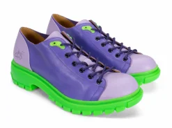 Fluevog Shoes Mardi | Leather Hiker Shoe Purple/Green Best Sale
