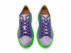 Fluevog Shoes Mardi | Leather Hiker Shoe Purple/Green Best Sale
