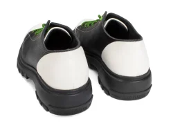 Fluevog Shoes Mardi | Leather Hiker Shoe Black/White Hot