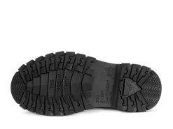 Fluevog Shoes Mardi | Leather Hiker Shoe Black/White Hot