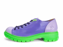 Fluevog Shoes Mardi | Leather Hiker Shoe Purple/Green Fashion