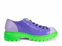 Fluevog Shoes Mardi | Leather Hiker Shoe Purple/Green Fashion