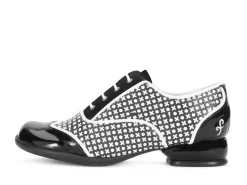 Fluevog Shoes Martha | Contrast Lace-Up Shoe Black/White Xo Cheap
