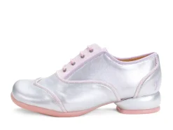 Fluevog Shoes Martha | Contrast Lace-Up Shoe Silver/Pink Glitter New