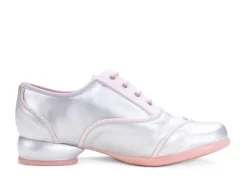Fluevog Shoes Martha | Contrast Lace-Up Shoe Silver/Pink Glitter New