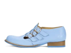 Fluevog Shoes Mcphee | Triple-Strap Buckle Shoe Blue Best Sale