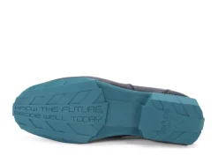 Fluevog Shoes Meridian | Slip-On Shoe With Plastic Toggle Black/Teal Cheap